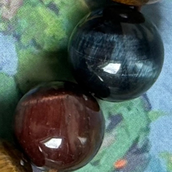 ARTISAN Bracelet Men's Stretch Tumbled Stone Beads 14mm Heavy 7-1/4" - Picture 2 of 6